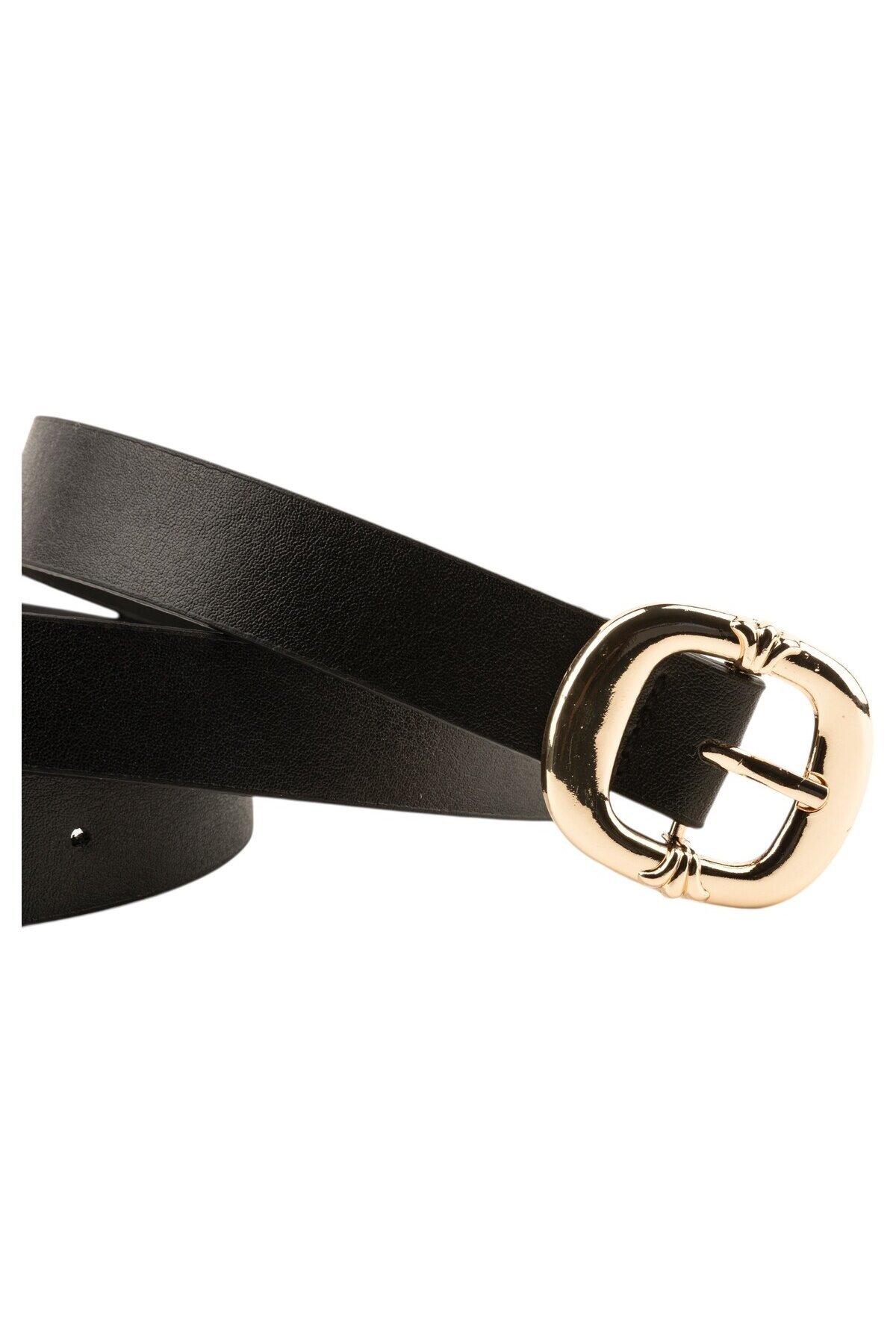 Kalın Kare Tokalı Siyah Kadın Kemeri