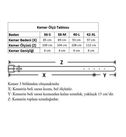 Kare Tokalı Kadın Kemeri
