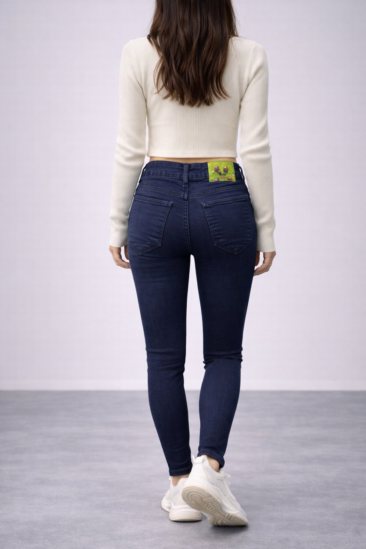 Koyu Lacivert esnek Jean