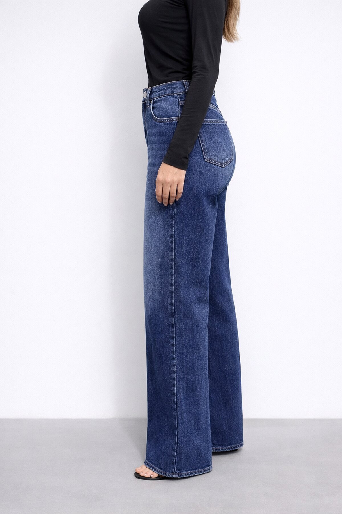 Lacivert İspanyol Paça Jean