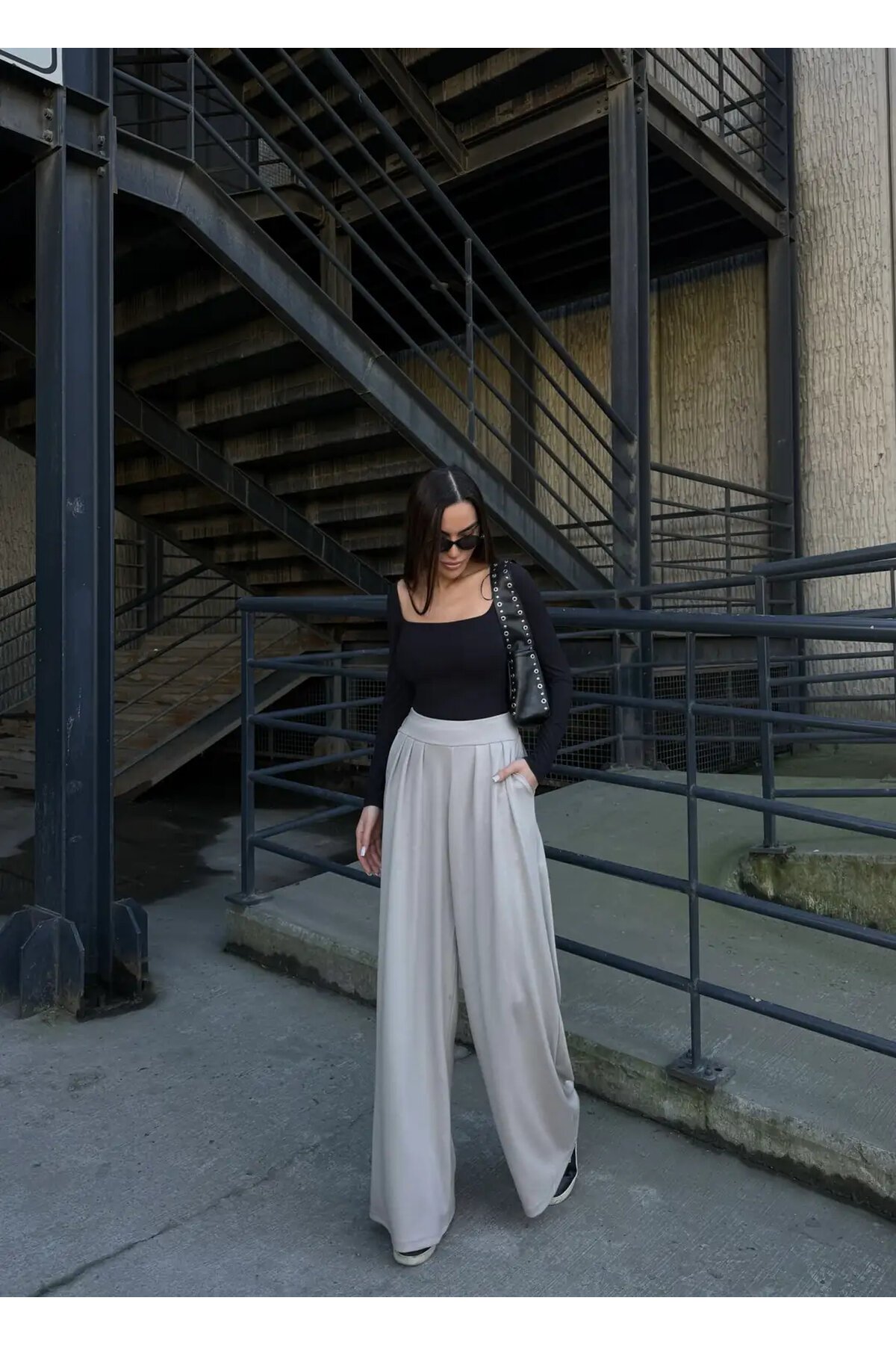 Pile Detaylı İspanyol Paça Oysho Kumaş Pantolon