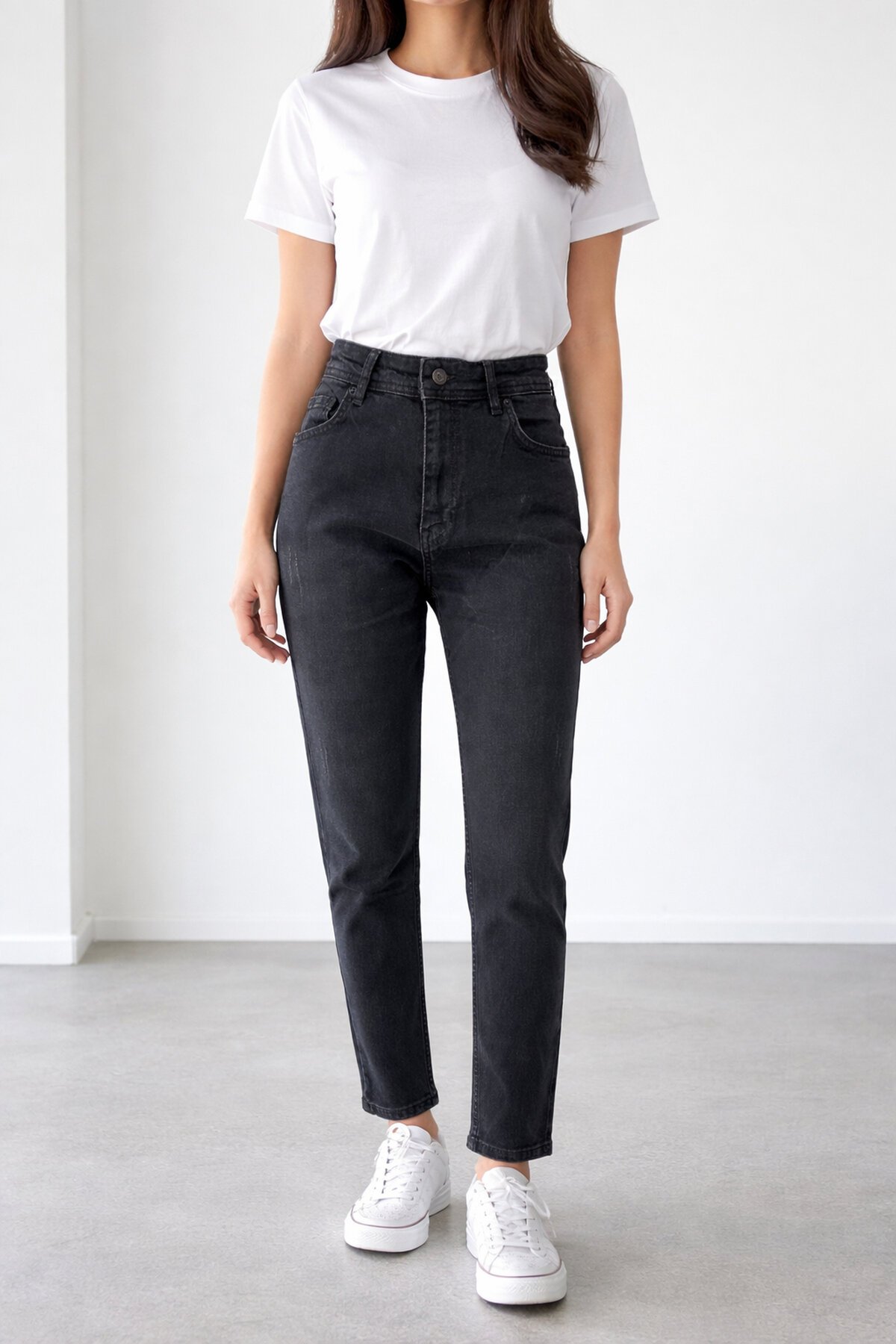 Siyah Fit Kalıp Esnek Jean