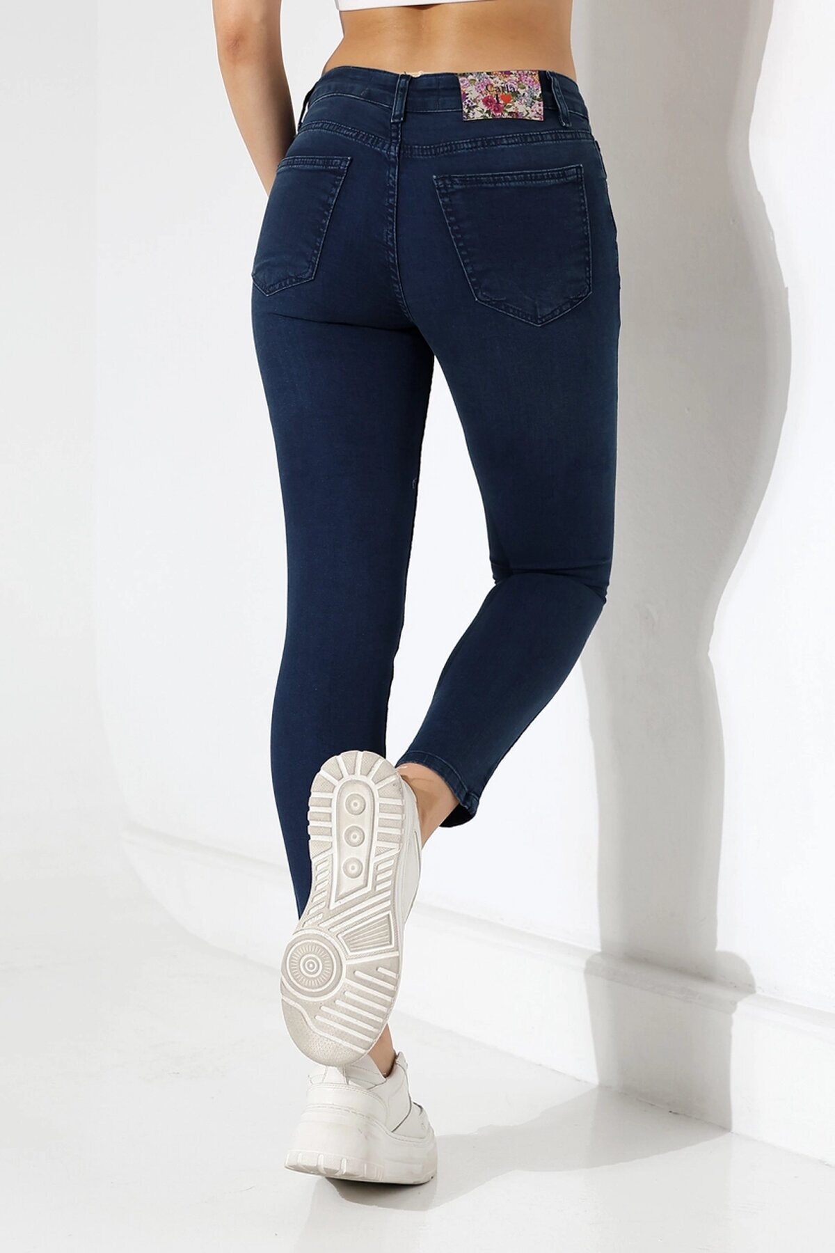 Yüksek Bel Lacivert Skinny Fit Jean Pantolon