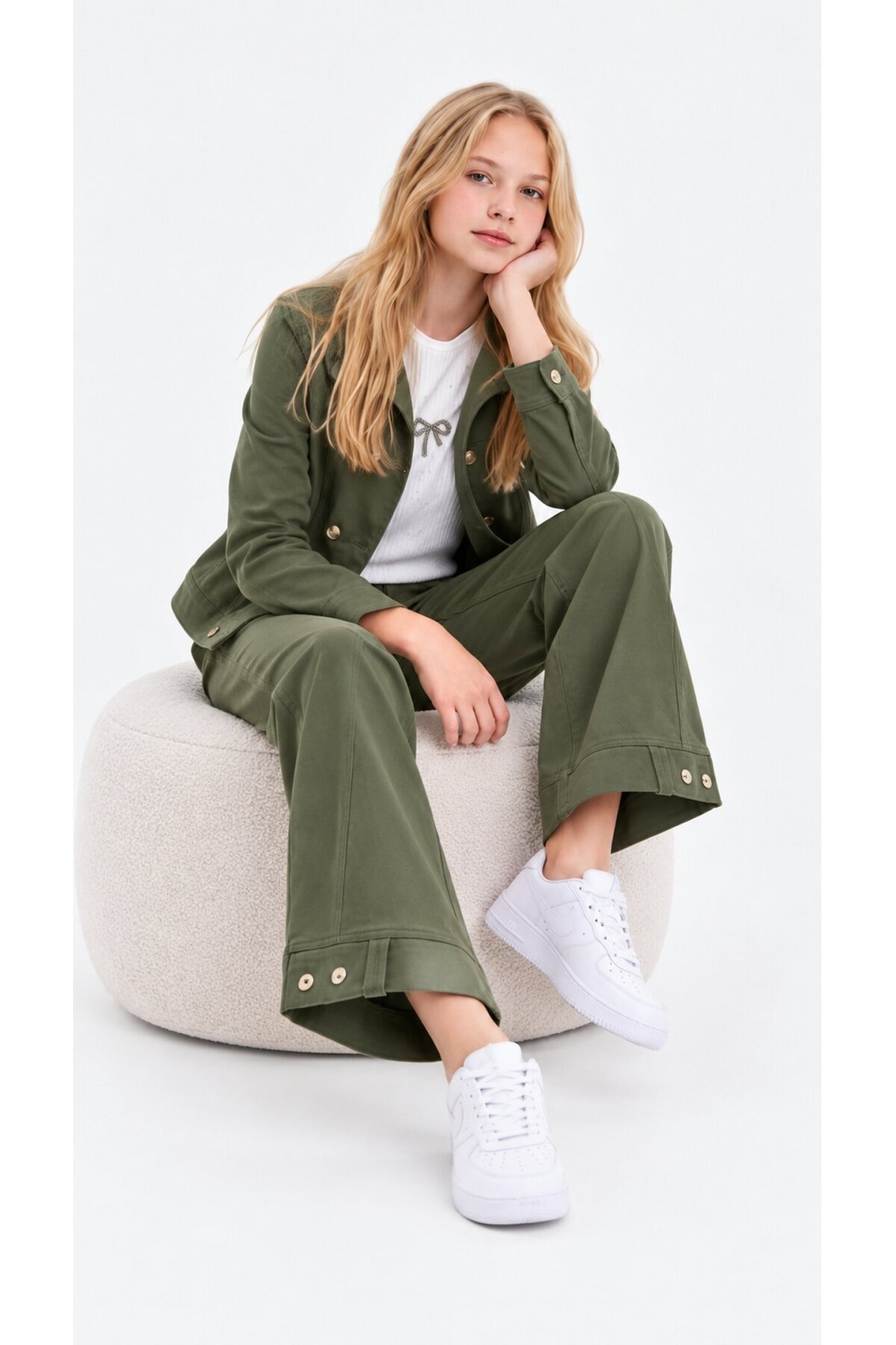Şıklık ve Konfor Bir Arada | Kız Çocuk Gabardin Ceket Pantolon Takım