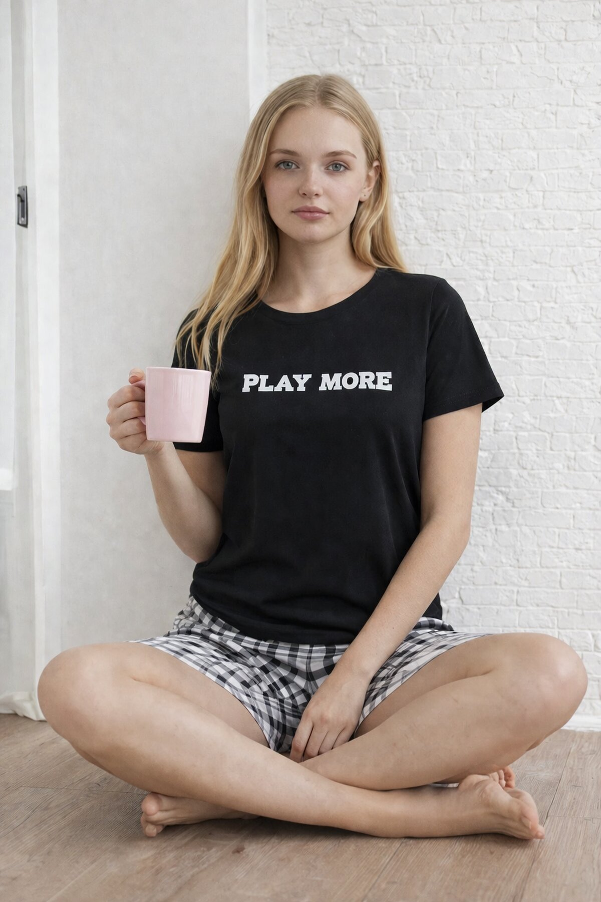 Kısa Kollu Rahat Kesim Pijama Takımı