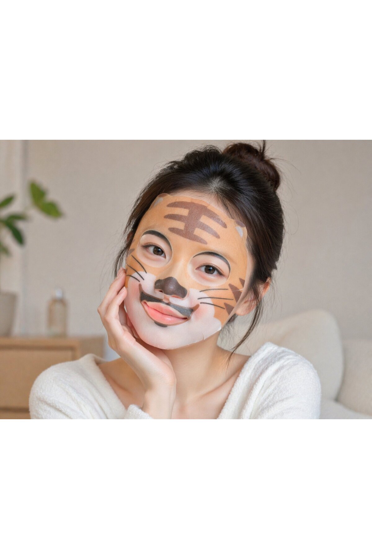 PRETTYSKIN Animal Tiger Aqua Mask 25gr | Nemlendirici Kaplan Desenli Kağıt Yüz Maskesi 4lü Set