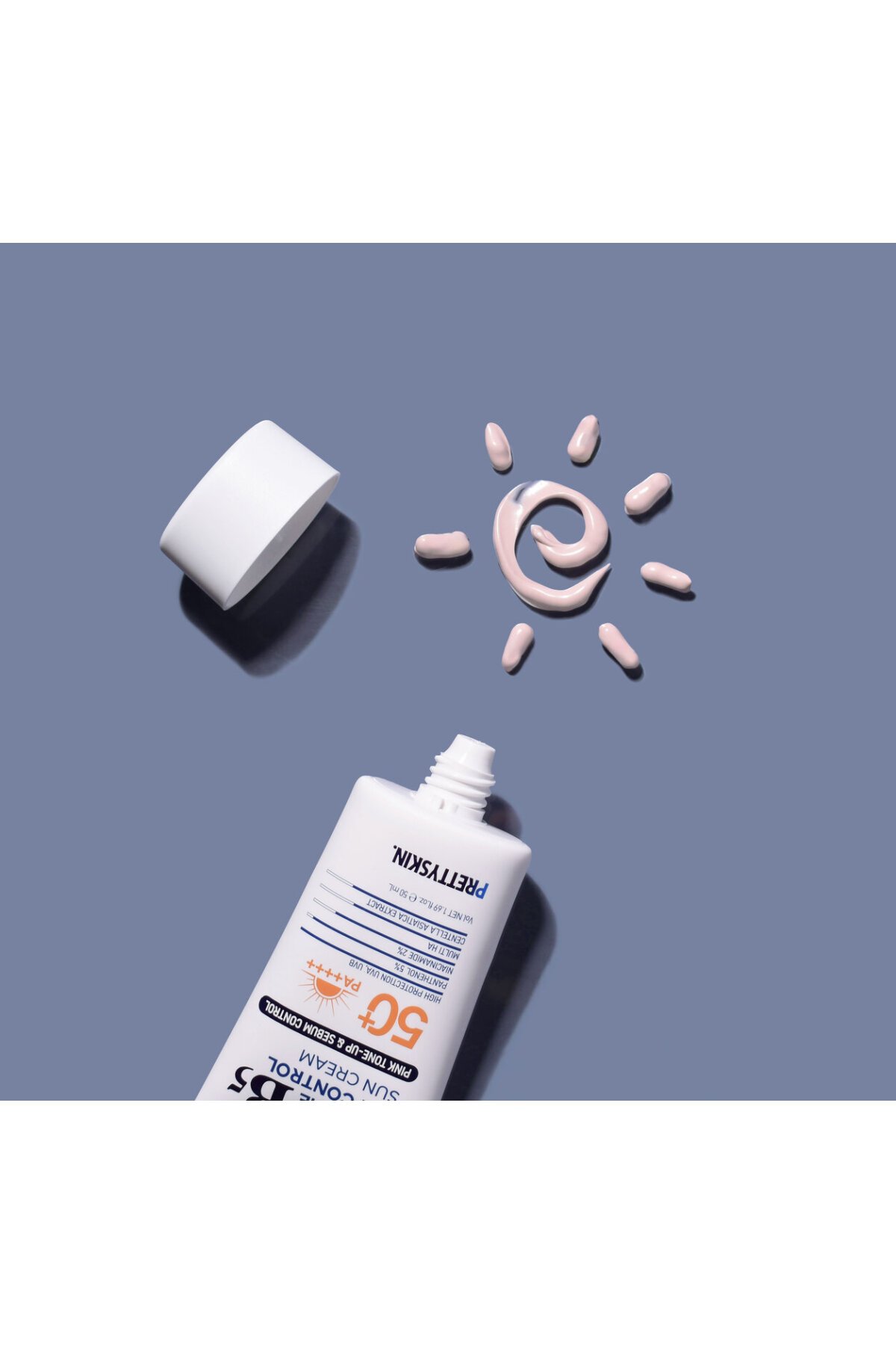 PRETTYSKIN Hydra Exosome B5 Oil Control Sun Cream SPF50+ PA++++ 50 ml | Karma Ciltler İçin Sebum Dengeleyici Güneş Kremi