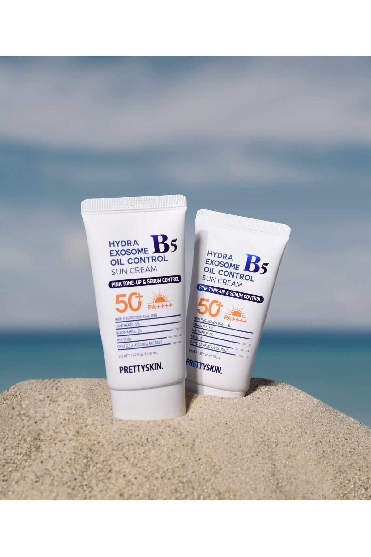 PRETTYSKIN Hydra Exosome B5 Oil Control Sun Cream SPF50+ PA++++ 50 ml | Karma Ciltler İçin Sebum Dengeleyici Güneş Kremi