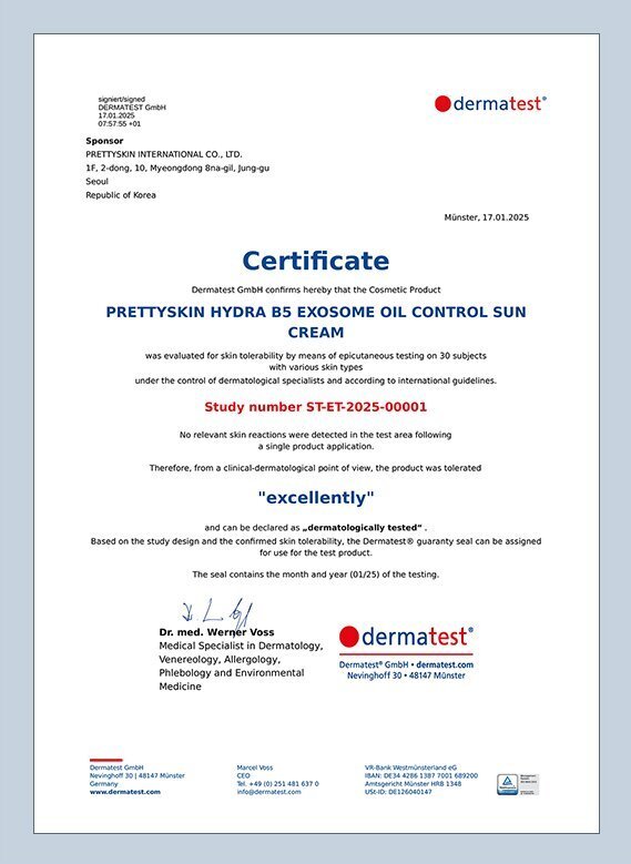 PRETTYSKIN Hydra Exosome B5 Oil Control Sun Cream SPF50+ PA++++ 50 ml | Karma Ciltler İçin Sebum Dengeleyici Güneş Kremi