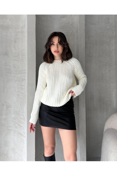 Bisiklet Yaka Selanik Örgü Triko Kazak