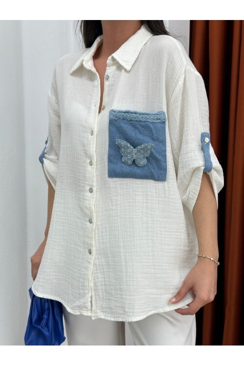 Cebi Kot Detaylı Gömlek