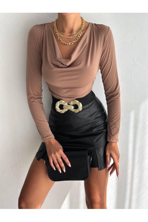 Degaje Yaka Bluz Vizon