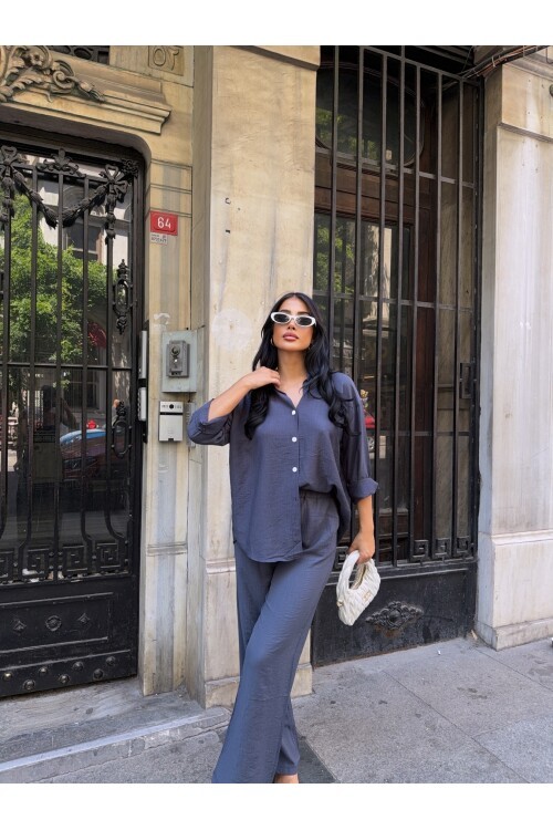 Gömlek Pantalon Alt Üst Takım Lacivert