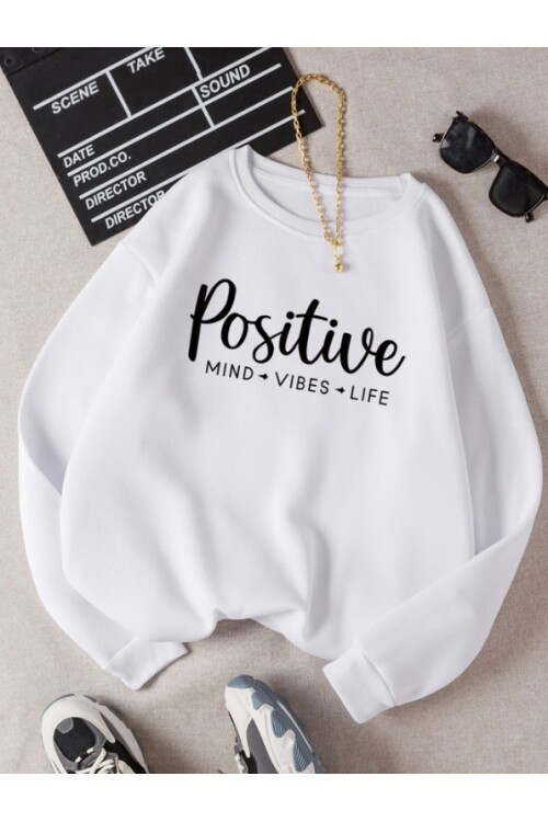 Positive Energy Sweatshirt Beyaz