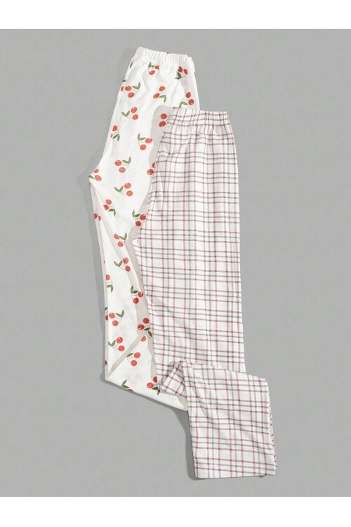 2li Desenli Pijama Altı Set