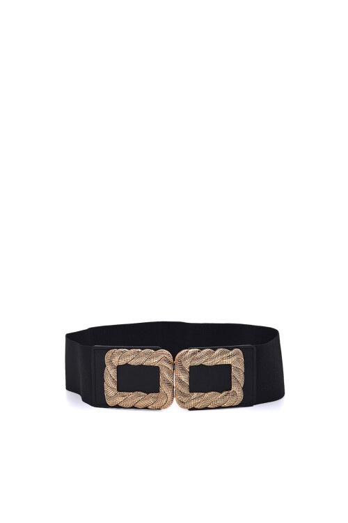 Desenli Kare Geçme Tokalı Kadın Kemeri