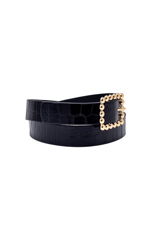 Dikdörtgen Tokalı Krokodil Desen Kadın Kemeri