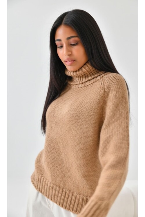 Kadın Balıkçı Yaka Kaşkorse Triko Kazak