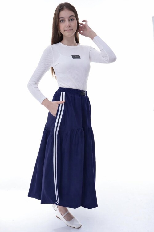 Kız Çocuk Balon Etek Lacivert