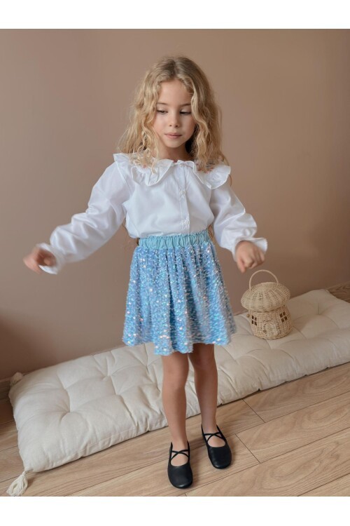 Kız Çocuk Gömlek Etek Alt Üst Takım