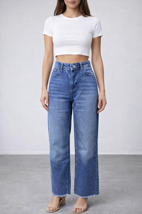 Paçaları Püsküllü Jean