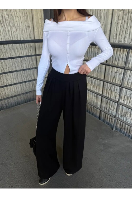 Pile Detaylı İspanyol Paça Oysho Kumaş Pantolon