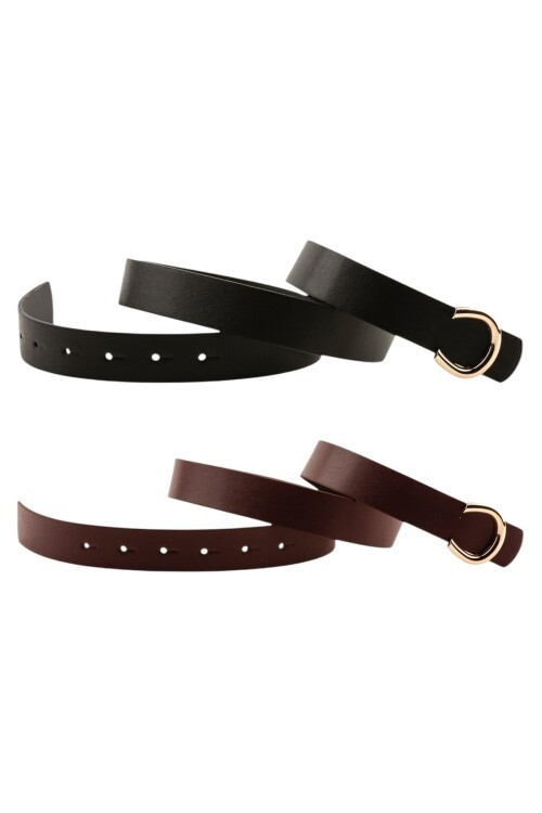 Pimli C Tokalı Bordo_siyah Kadın Kemeri