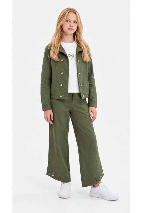 Şıklık ve Konfor Bir Arada | Kız Çocuk Gabardin Ceket Pantolon Takım