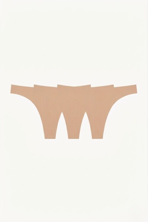 Lazer kesim 3lü Tanga Ten Rengi