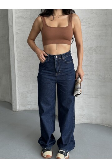 Bol Cepli Geniş Paça Kot Pantolon