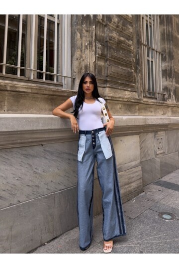 Dış Dikim Özel Tasarım Kot Pantalon