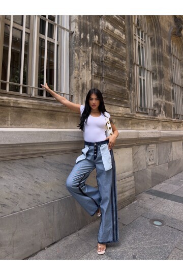 Dış Dikim Özel Tasarım Kot Pantalon