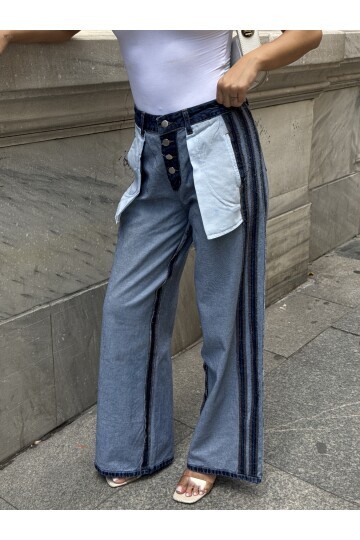 Dış Dikim Özel Tasarım Kot Pantalon