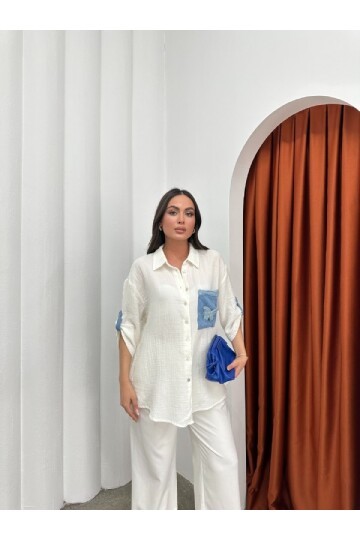 Cebi Kot Detaylı Gömlek