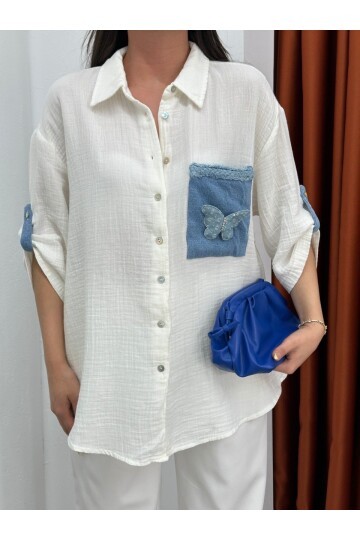 Cebi Kot Detaylı Gömlek