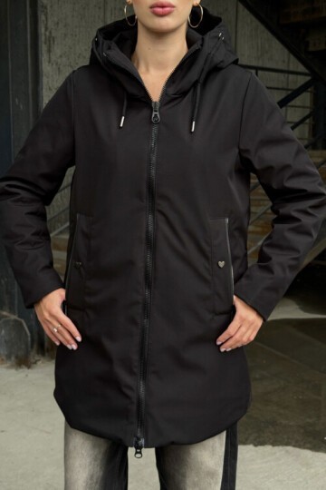 Çift Cepli Kapüşonlu Mont