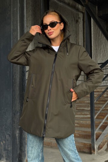 Çift Cepli Kapüşonlu Mont