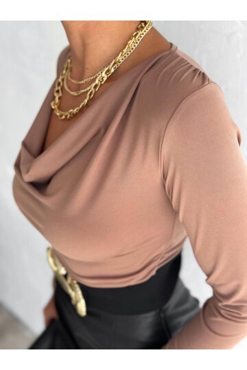 Degaje Yaka Bluz Vizon