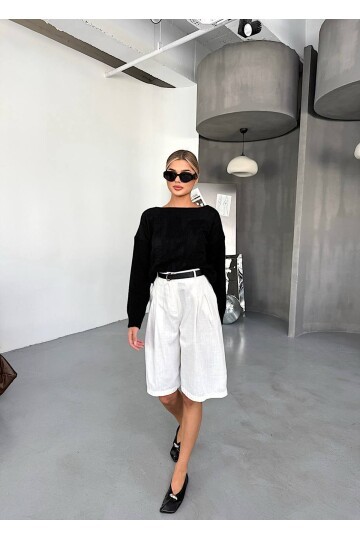 Düşük Omuz Triko Kazak