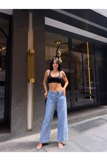 Buz Mavi Denim Pantalon