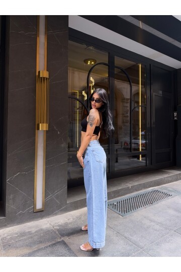 Buz Mavi Denim Pantalon