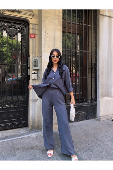 Gömlek Pantalon Alt Üst Takım Lacivert