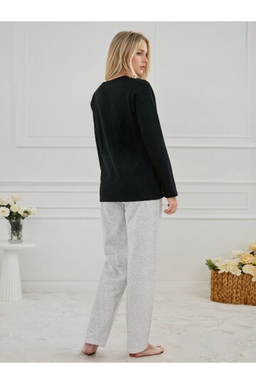 Kalp Balon Baskılı Şardonlu Kadın Pijama Takımı