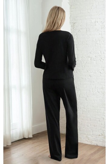 Kalp Detaylı Uzun Kollu Love Pijama Takımı