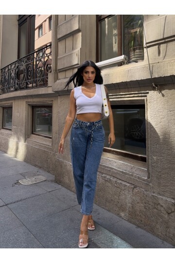 Klasik Mavi Slim Fit Jean Pantolon