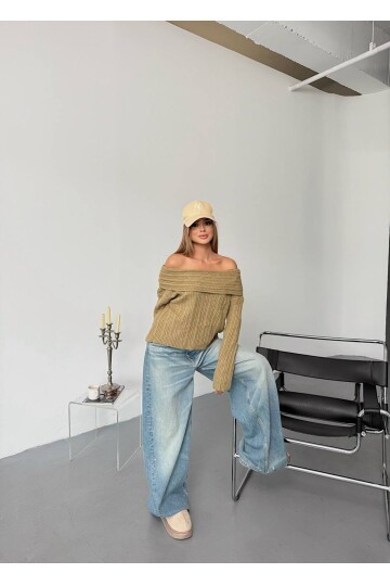 Madonna Yaka Triko Bluz