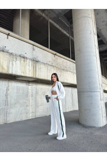 Modal Kumaş Çizgi Detay Alt Üst Takım