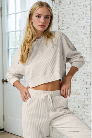 Modal Kumaş Ribana Detay Eşofman Takımı