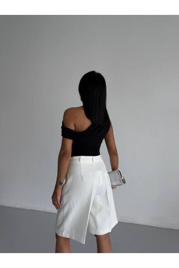 Omuz Detay Siyah Sandy Bluz