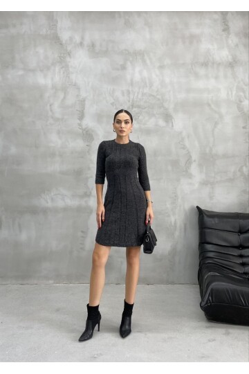 Örme Triko Elbise Antrasit